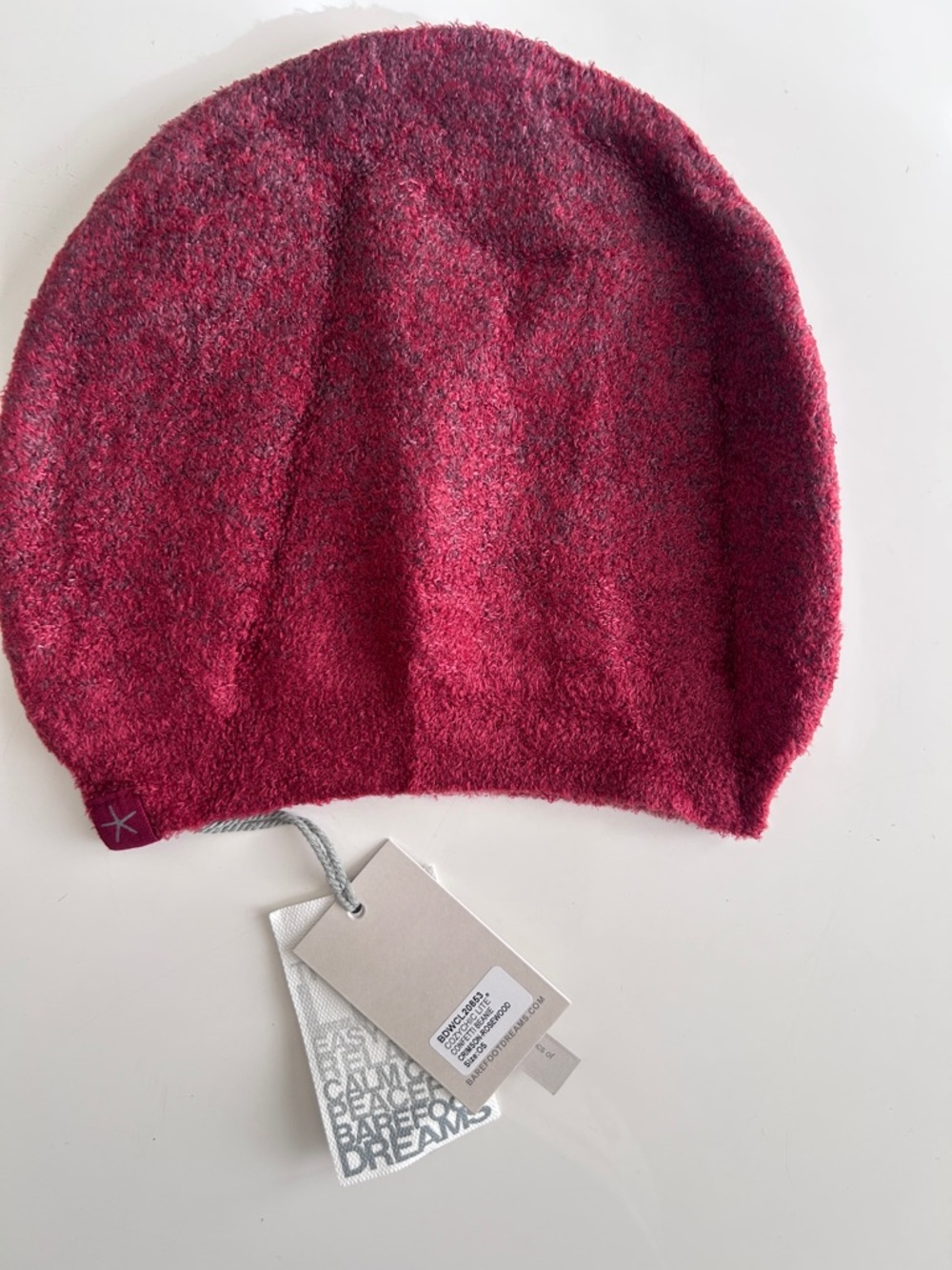 Barefoot Dreams Beanie Cozy Lite Cabincore Cottagecore Crimson Rosewood Soft NWT